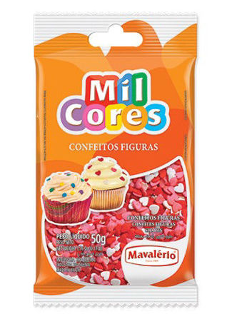 Imagem de Mavalerio Confeitos Figura Coracao Mil Cores Ref:4865
