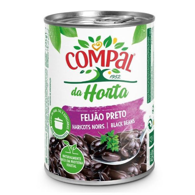 Imagem de Feijao Compal Preto Lata Pq 410g