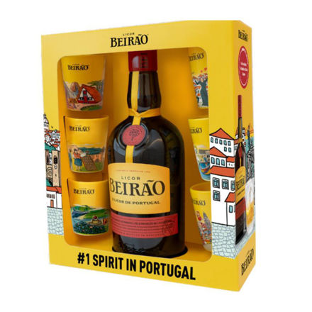 Picture of Licor Beirao Gift Pack with 6 glasses 22% 70cl