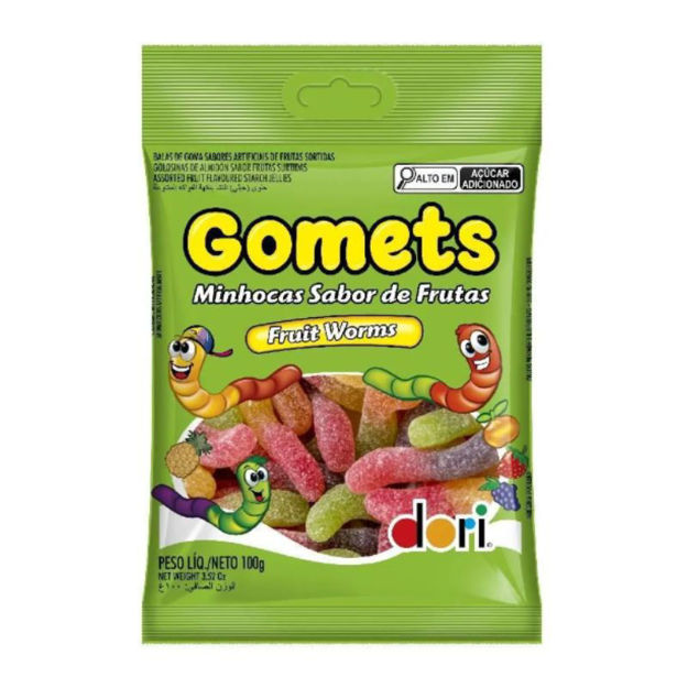 Picture of Dori Gomets Fruit-Flavoured Gummy Worms SQ. 100g