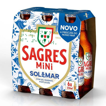 Picture of Sagres Sol & Mar Mini Beer Six-Pack 25cl (4% ABV)